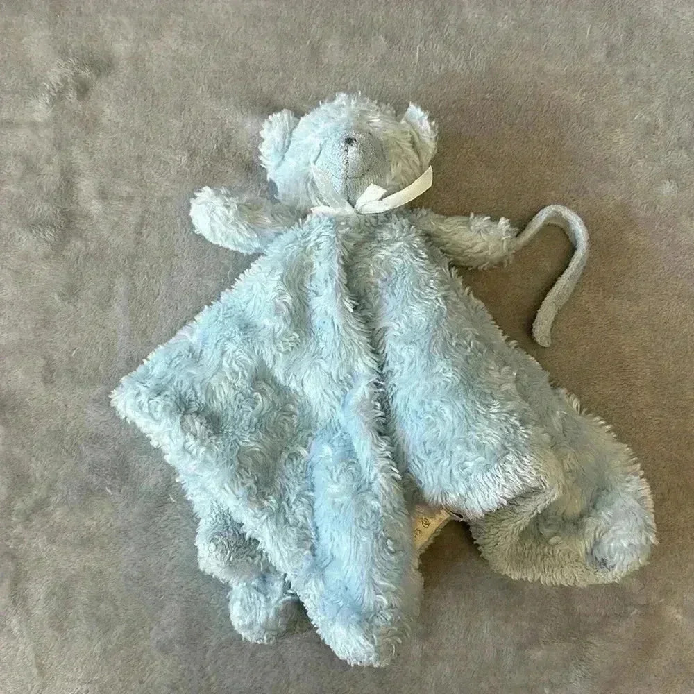 🐥 Blankets & Beyond -  Unisex Nunu lovey comfort blanket-blue plus bear